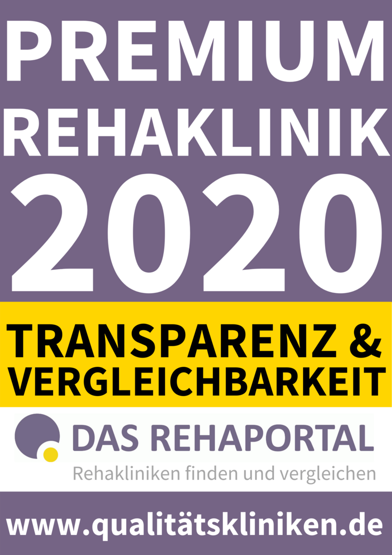Siegel für Rehakliniken von Transparenz und Vergleichbarkeit 2020 vom REHAPORTAL.