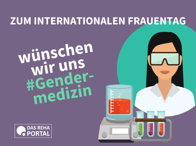 Folie zum Thema "Internationaler Frauentag und Gendermedizin".