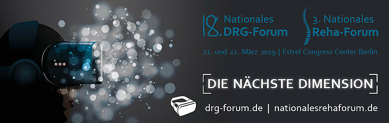 Logo DRG-Forum und Reha-Forum 2019 mit Veranstaltungsdaten