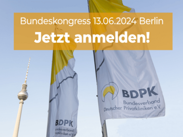 BDPK-Flaggen am Fahnenmast mit Berliner Fernsehturm
