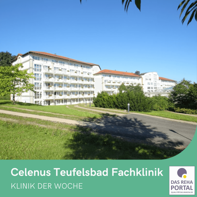 Außenansicht der Celenus Teufelsbad Fachklinik in Blankenburg im Harz.