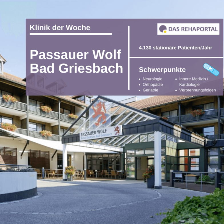 Außenansicht der Passauer Wolf Bad Griesbach Rehaklinik.