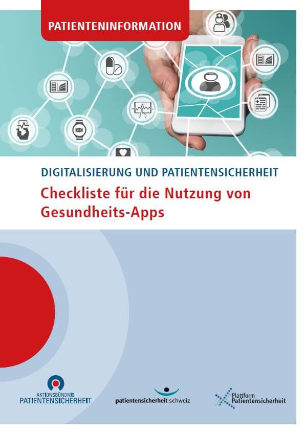 Titelblatt "Checkliste für die Nutzung von Gesundheits-Apps"