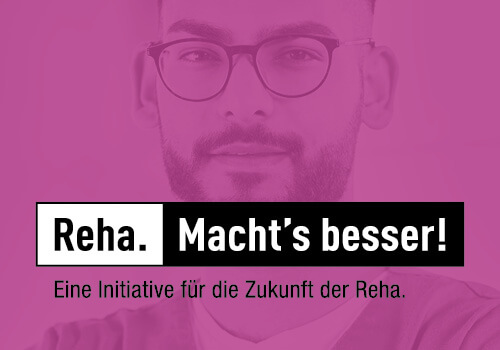 Banner zur Kampagne "Reha macht's besser!".