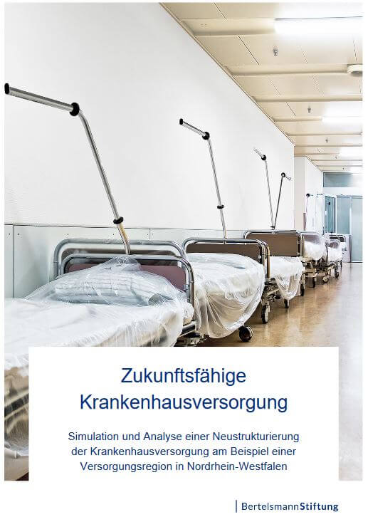 Titelblatt zur Bertelsmann Studie: Zukunftsfähige Krankenhausversorgung